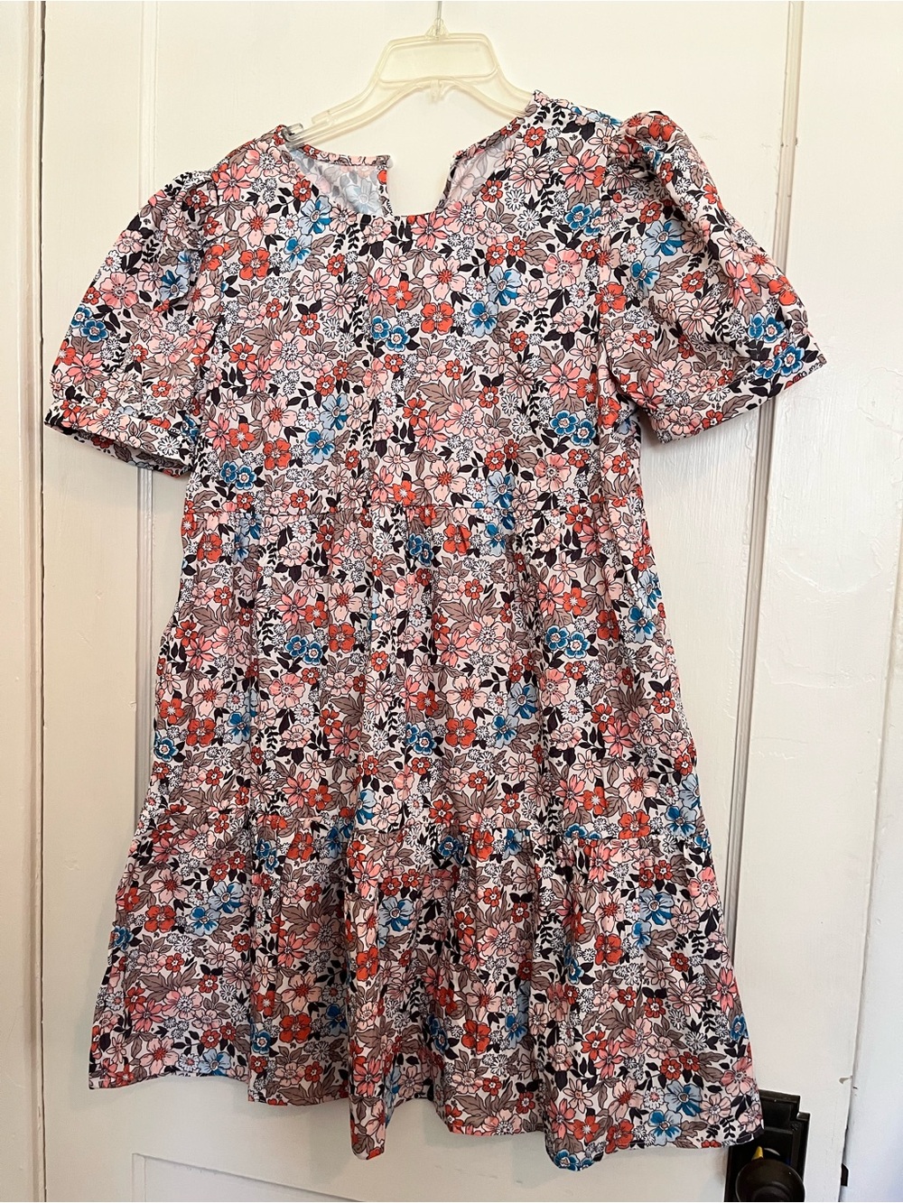 SHEIN Floral Tiered Dress in Pink, Blue & Black- never worn